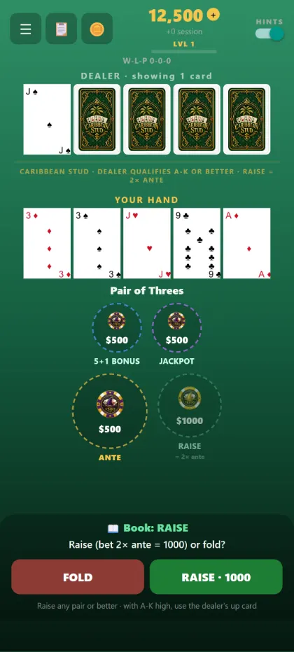 A Caribbean Stud hand